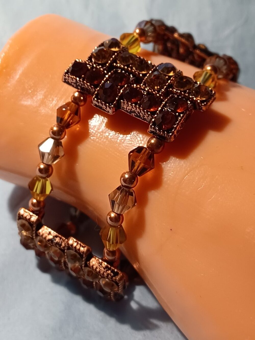 Topaz & Amber Colored Stretch Bracelet